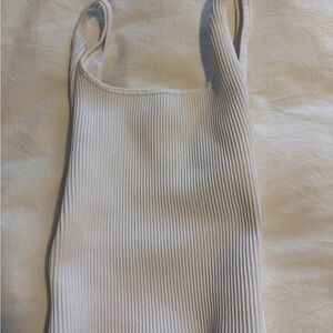 Babaton Cream Ribbed Tank Top
